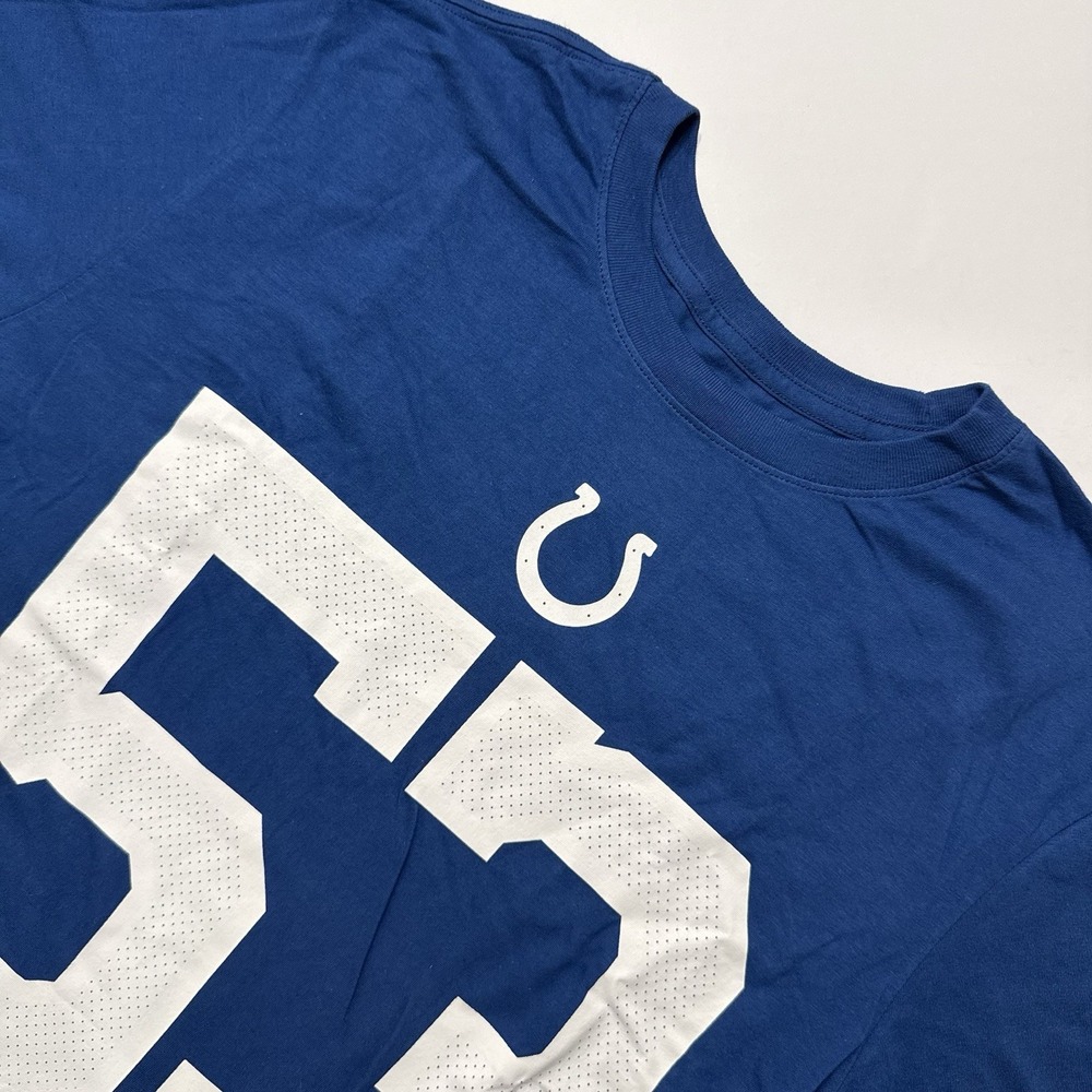 New Nike Colts T-shirt Team Apparel NFL Football #53 Leonard Blue Size Large